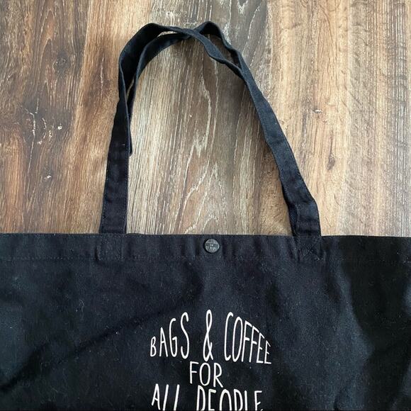 Bags and Coffee For All People Black Tote Bag - Picture 3 of 6